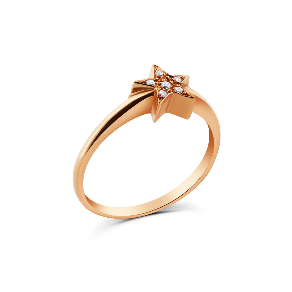 ANELLO STELLA IN ORO ROSA