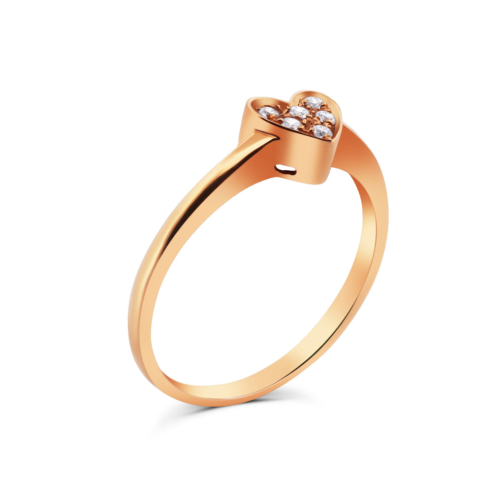 ANELLO CUORE IN ORO ROSA