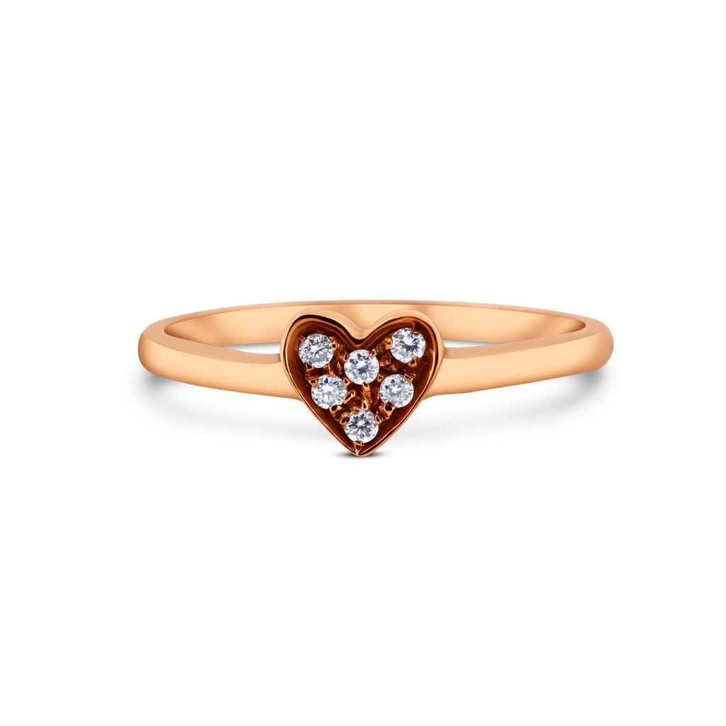 ANELLO CUORE IN ORO ROSA