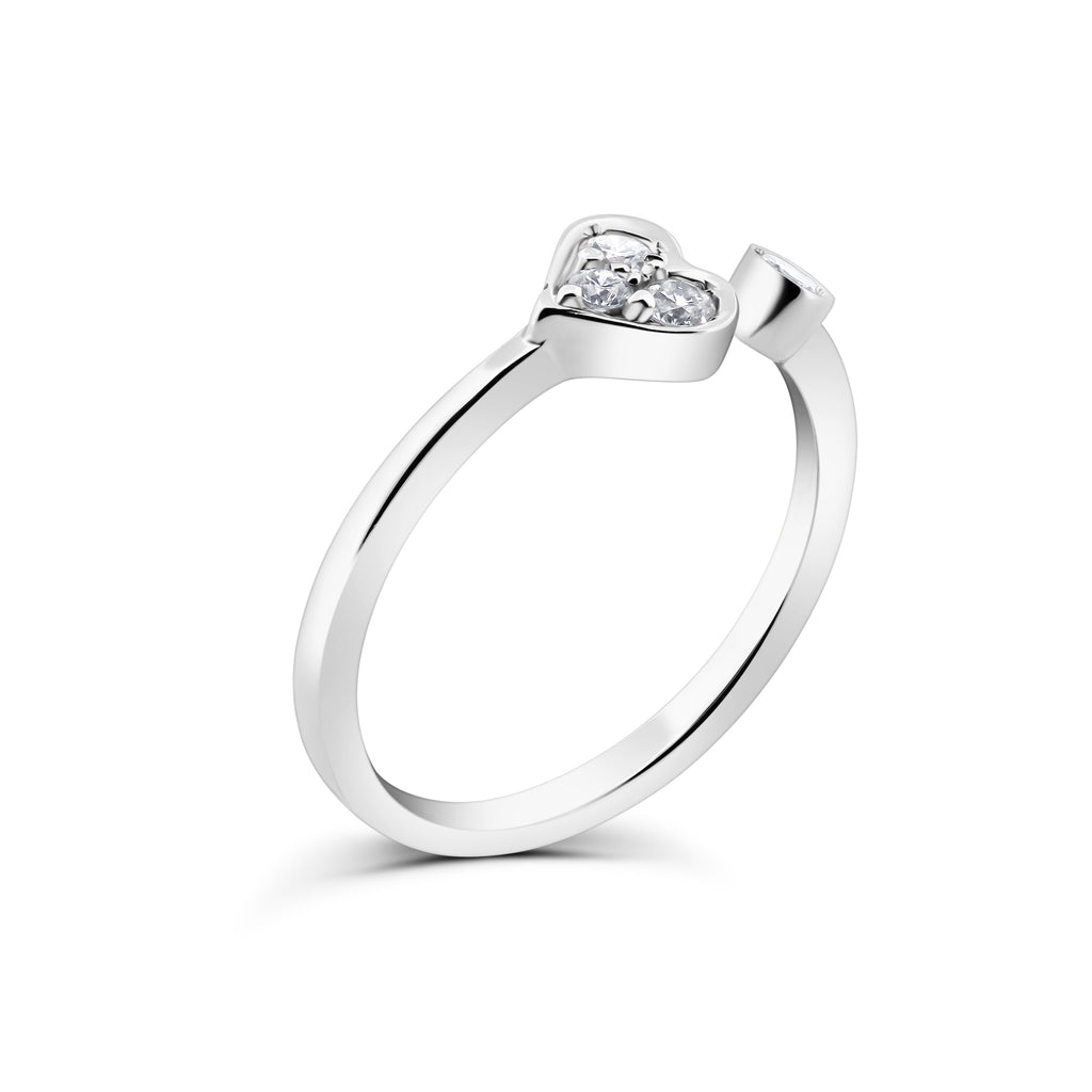 ANELLO CUORE IN ORO BIANCO