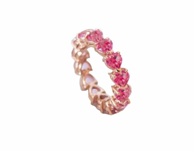 PINK HEARTS ETERNITY RING